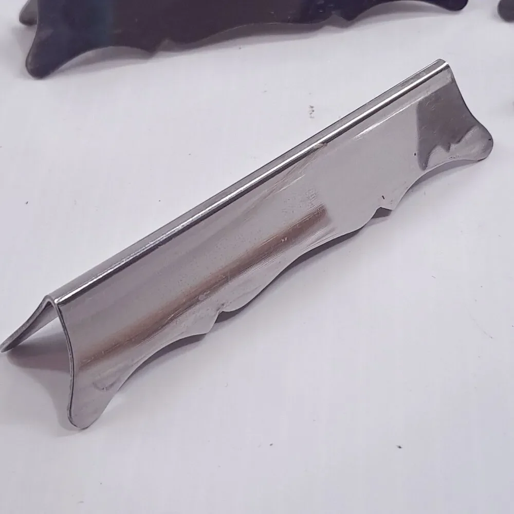 Vintage Inox France knife rests set 8 scalloped porte-couteau stainless steel